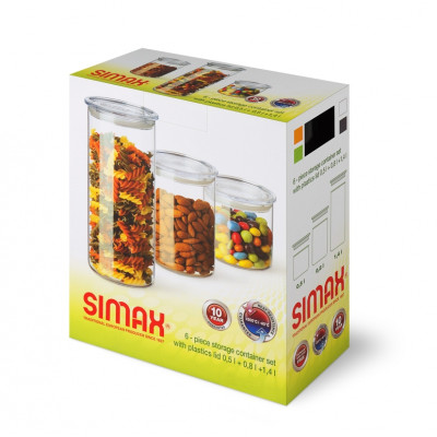 Банки з кришками набір 3 шт. 0.5 / 0.8 / 1.4 л. Simax - S185