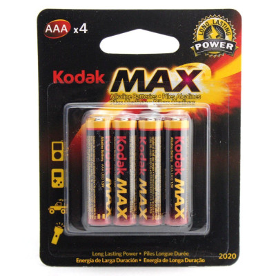 Батарейка алкалайн мініпальчик  Kodak R3 Max LR03 BL2- 952813