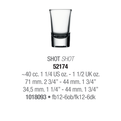Стопка для горілки лікеру 40 мл. Boston Shots Pasabahce 52174-1