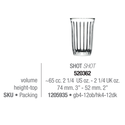 Стопки набір 4 штуки 60 мл. Joy PAŞABAHÇE - 520362