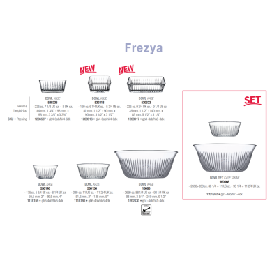 Салатники набір 6 штук 330 мл. Fresya Pasabahce - 530156