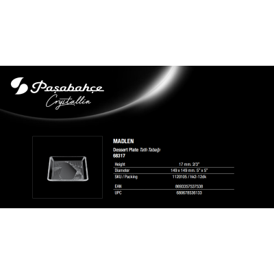 Блюдо кришталеве набір 2 штуки Madlen Crystallin Pasabahce - 68317