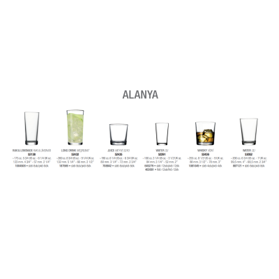 Склянки для води набір 6 шт. 200 мл. Alanya Pasabahce - 52052