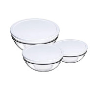 Салатники набір 3 штуки з кришками 20-17-14см. Chefs Pasabahce - 97314