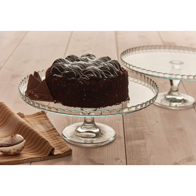 Блюдо тортівниця на ніжці верхній бортик 32 см. Patisserie Pasabahce - 95117v