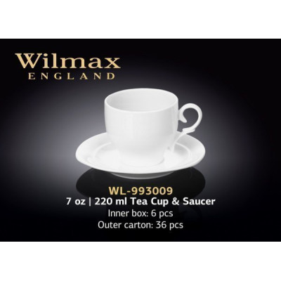 Wilmax Набір чайний(чашка 220мл-4шт,блюдце-4шт)-8пр Color WL-993009R/4С