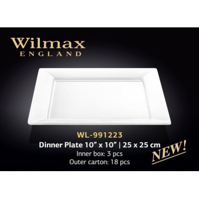 Wilmax Тарілка обідня квадратна 25см WL-991223