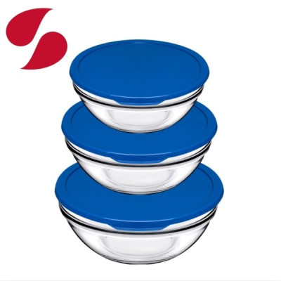 Салатники набір 3 штуки з кришками 17-20-23см. Chefs Pasabahce - 98304