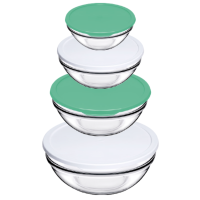 Набір салатників з кришками 4 шт. 14-17-20-23см.  Chefs Pasabahce - 97268