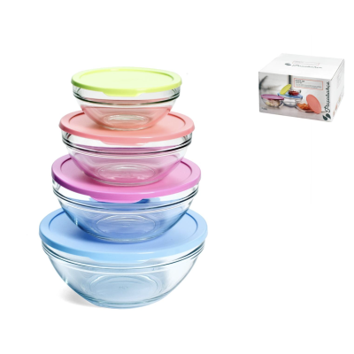 Набір салатників з кришками 4 шт. 14-17-20-23см.  Chefs Pasabahce - 97268