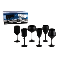 Келихи для вина набір 6Х350мл. Gambit Black Bohemia - b40934-D5220