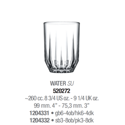 Склянки для води набір 6 шт. 250 мл. Echo Pasabahce - 520272