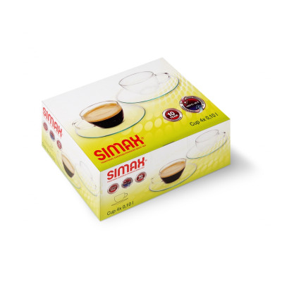 Чашка з блюдцем набір 4 шт. кофе100мл. Simax Piccollo - s2652/4242/4