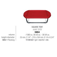 Форма жароміцна з кришкою 1л. 21Х16Х5,5см. Borcam Pasabahce - 59854K