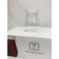 Набір 6 блюдець + набір 6 склянок 145 мл. Linka+Aida Pasabahce 42741/54281