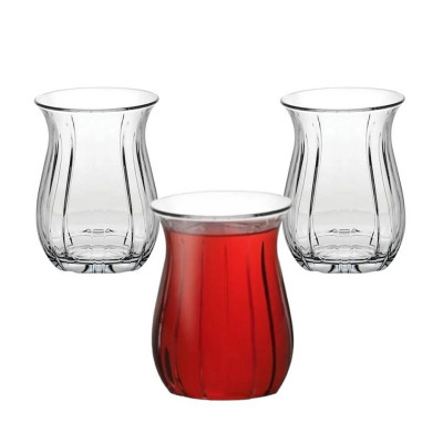 Набір 6 блюдець + набір 6 склянок 145 мл. Linka+Aida Pasabahce 42741/54281