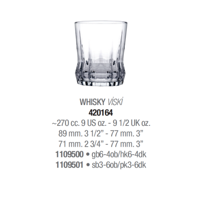 Склянки для віскі набір 6 шт. 270 мл. Gaia Pasabahce - 420164