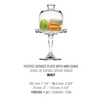 Блюдо на ніжці з кришкою 19 см Mini Patisserie Pasabahce – 96457