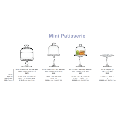 Блюдо на ніжці з кришкою 19 см Mini Patisserie Pasabahce – 96457