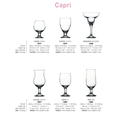 Келих для коньяку 265 мл. Capri Pasabahce - 44741-1