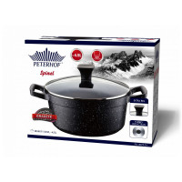 PETERHOF SPINELI-GRANITE Кастрюля 4,5л. большая с крышкой 24см. - PH15872-24