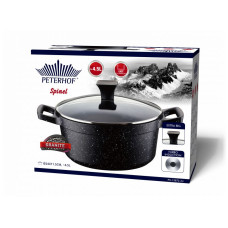 PETERHOF SPINELI-GRANITE Кастрюля 4,5л. большая с крышкой 24см. - PH15872-24