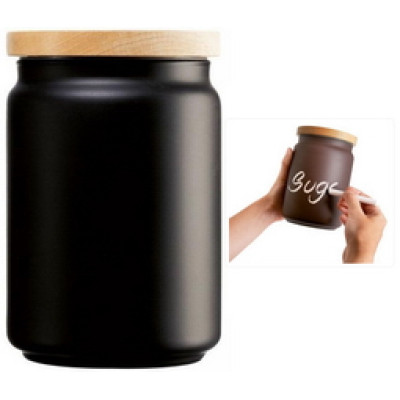 Luminarc Box Mania Bois Script Black.Банка с крышкой 1л J6790