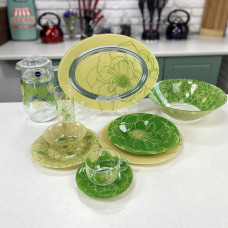 Luminarc Big Flower Green  Столовый сервиз 46 пр. * Q4856
