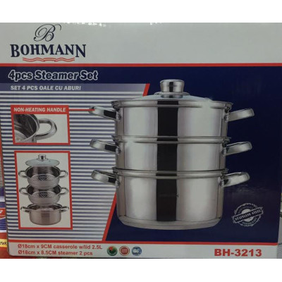 BOHMANN Пароварка 3х ярусная 18 см.BH3213