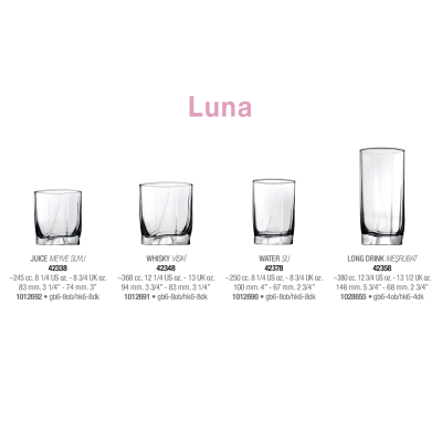 Склянки набір 6 шт. 235 мл. Luna Pasabahce  - 42338