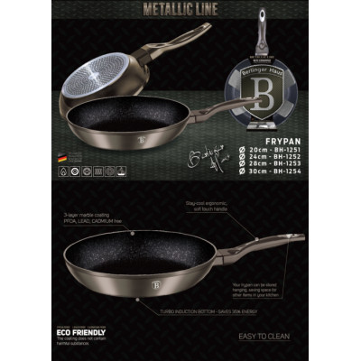 BerlingerHaus Metallic Сковорода б\крышки  30 см.  BH-1232