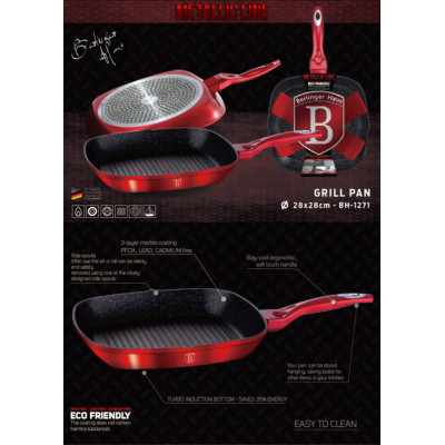 BerlingerHaus Metallic Сковорода-гриль 28 см. BH-1271