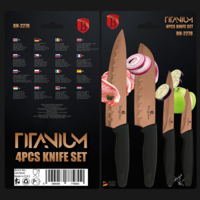 BerlingerHaus titanium Набор ножей кухонных 4 прд.  BH-2278