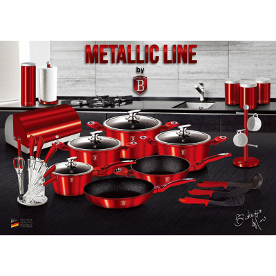 BerlingerHaus Metallic Сковорода Вок с крышкой 30 CM.  BH-1266