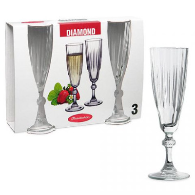 Келихи шампанське набір 6 штук 170 мл. Diamond Pasabahce - 440069