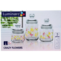 LUMINARC CLUB CRAZY FLOWER Набор банок 3 шт. H9942