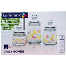LUMINARC CLUB CRAZY FLOWER Набор банок 3 шт. H9942