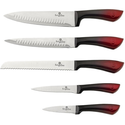 Berlingerhaus burgundy-black Набор ножей с подставкой 6 пред BH-2176