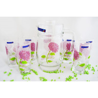 Luminarc Hortensia Pink Набір/вода(глеч1.6л.скл