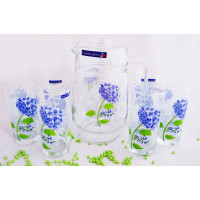 Luminarc Hortensia Blue Набір/вода(глеч1.6л.скл
