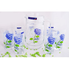 Luminarc Hortensia Blue Набір/вода(глеч1.6л.скл