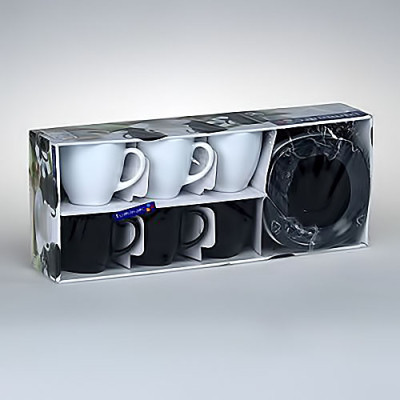 Набір чайний 12 предметів Carine Black&White Luminarc - D2371