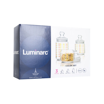 LUMINARC CLUB COLOR ART Банка набор 3 шт. 0.5л. 0.75л, 1л  L9967