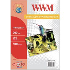 WWM  Фотобумага премиум 200g A4 10Х15 100л - G200-100
