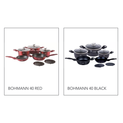 BOHMANN  Набор посуды 10 предметов  - BH 40 BLACK