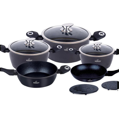 BOHMANN  Набор посуды 10 предметов  - BH 40 BLACK
