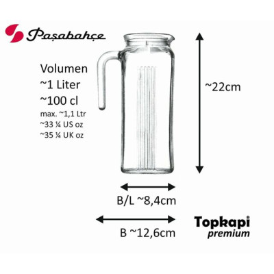 Глечик з кришкою 1000мл. Frigo Pasabahce - 80050-1