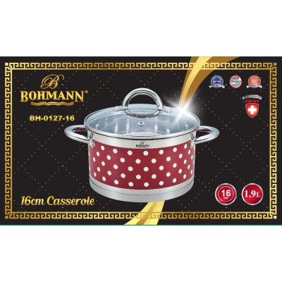 Кастрюля 1,9л. з кришкою Bohmann 16см, - BH0127-16