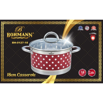 Кастрюля 2,6 л. з кришкою 18см. Bohmann - BH0127-18