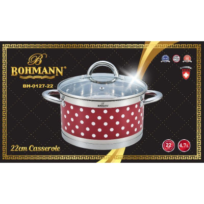 Кастрюля 4,7л. з кришкою 22см, Bohmann - BH0127-22